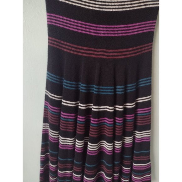 Ella Moss Girls Drop Waist Sweater Dress Size 8 Striped Sleeveless Black - Picture 3 of 5